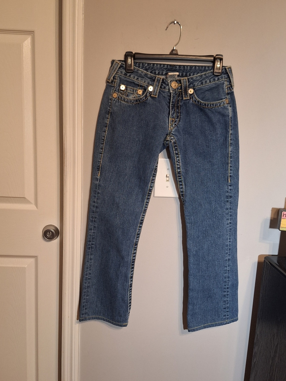 True Religion Women's Vintage 100% Cotton Made In USA Straight-Leg Denim Jeans